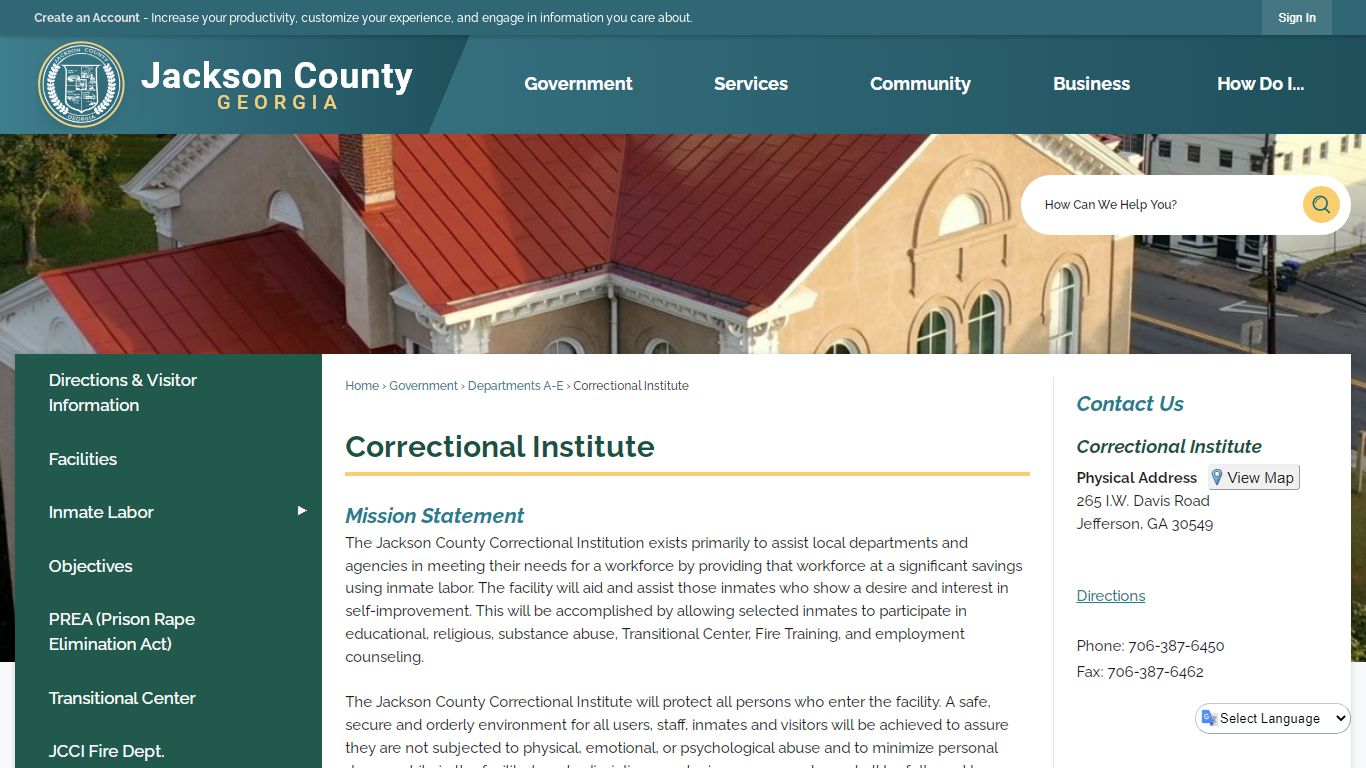 Correctional Institute | Jackson County, GA